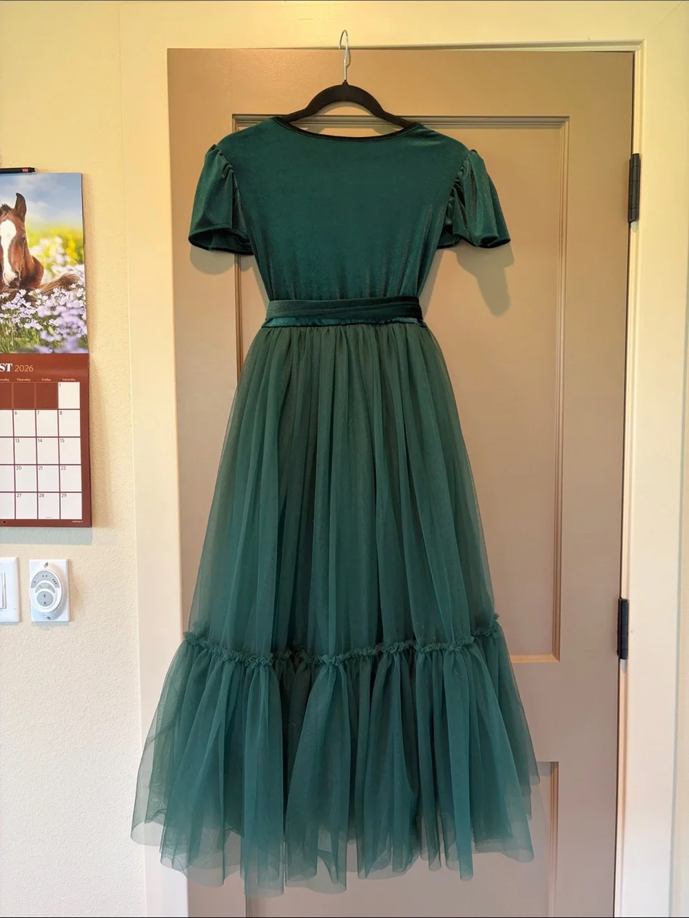 Emerald Green Girls' Tulle Party Dress